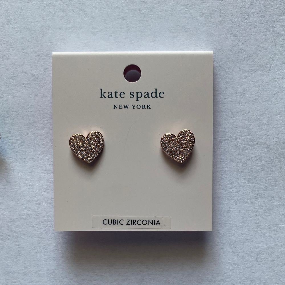 Kate Spade Glittering Heart Stud Earrings